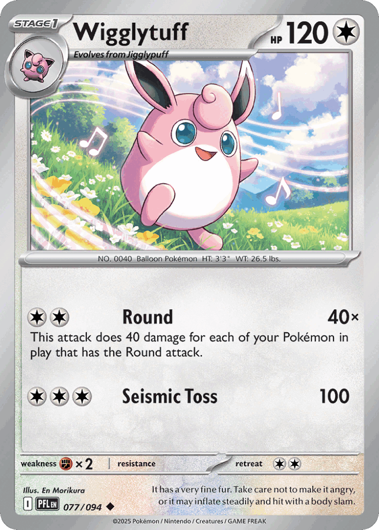 Wigglytuff #77 from Phantasmal Flames - Uncommon - Illustrated by En Morikura