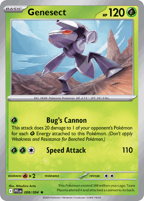 Genesect #8 from Phantasmal Flames - Rare - Illustrated by Mitsuhiro Arita