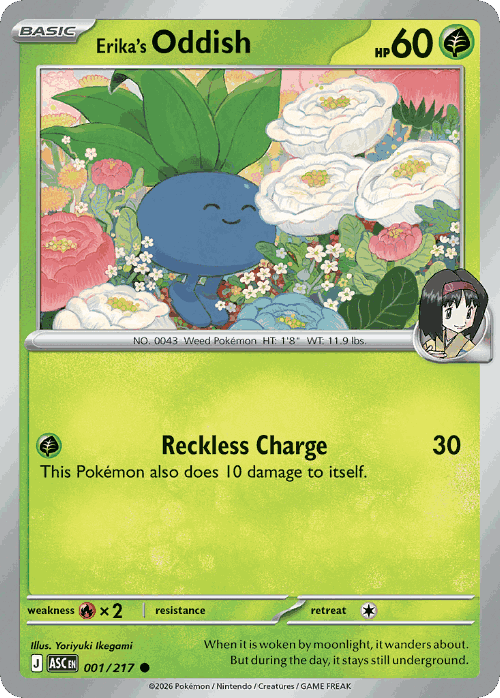 Erika's Oddish Pokémon TCG card art