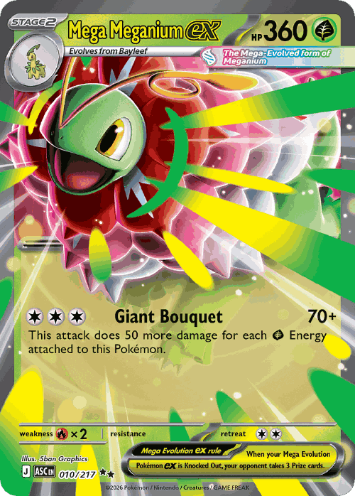 Mega Meganium ex Pokémon TCG card art