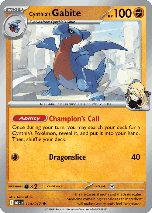 Cynthia's Gabite 110, Ascended Heroes