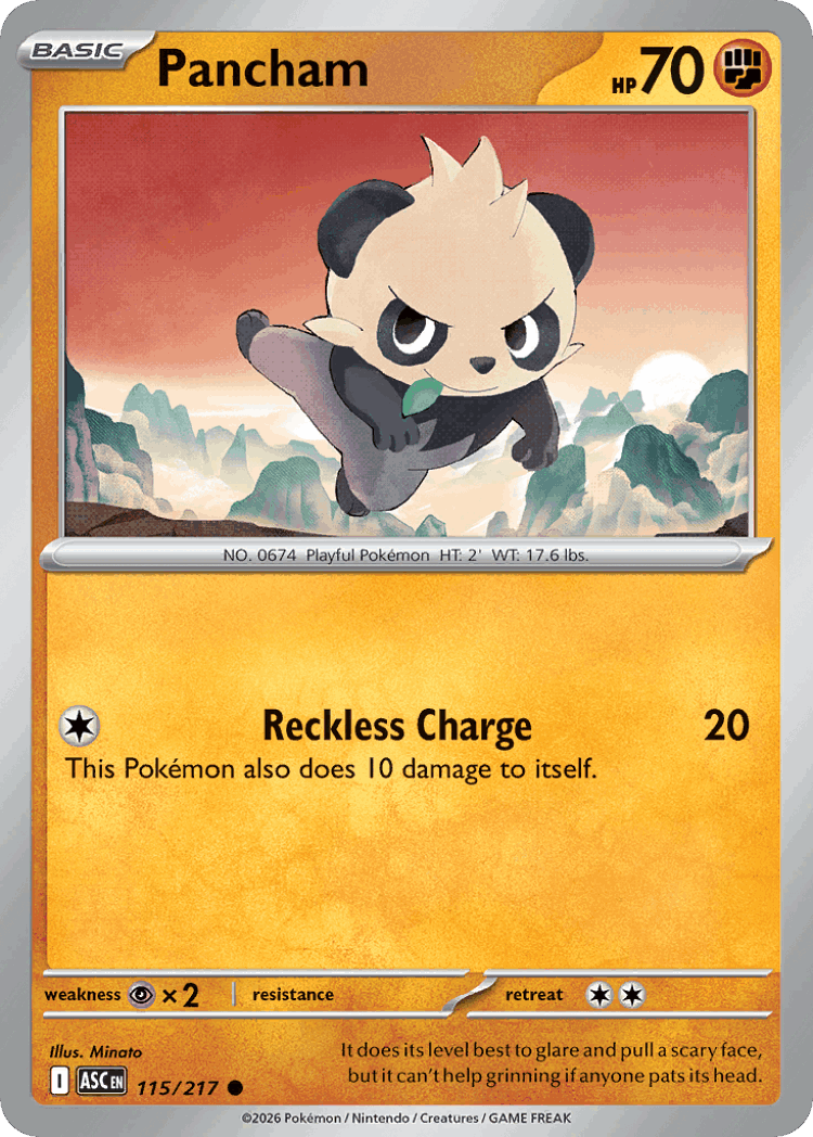 Pancham #115 from Ascended Heroes - Common - Illustrated by Minato