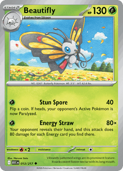 Beautifly Pokémon TCG card art