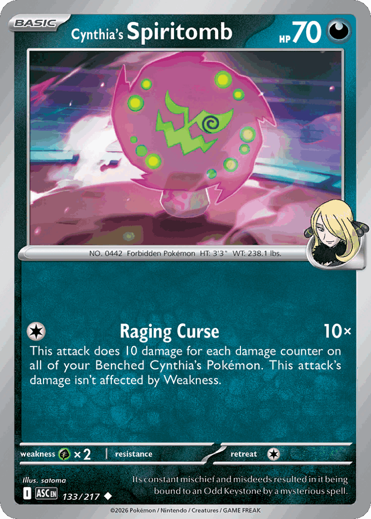 Cynthia's Spiritomb #133 from Ascended Heroes - Uncommon - Illustrated by satoma