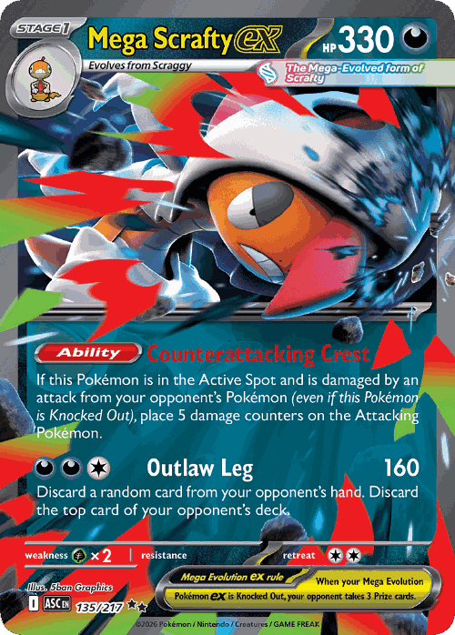 Mega Scrafty ex 135, Ascended Heroes