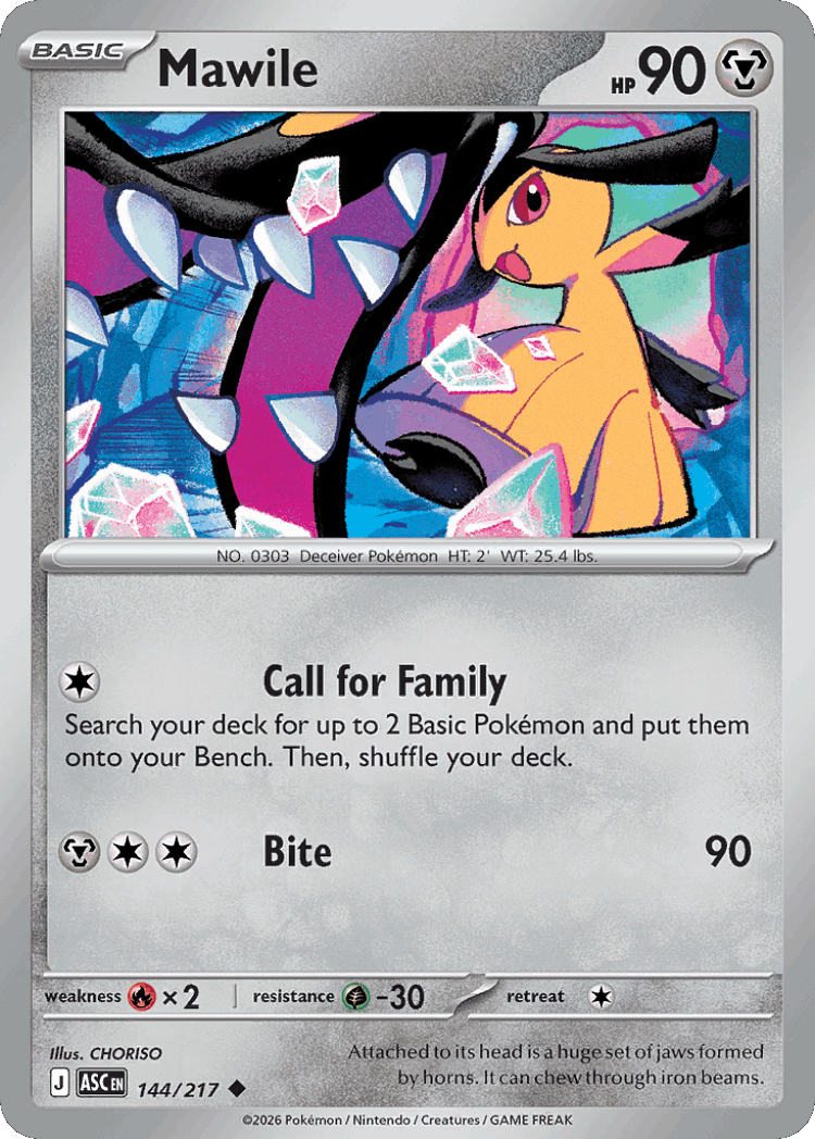 Mawile #144 from Ascended Heroes - Uncommon - Illustrated by CHORISO