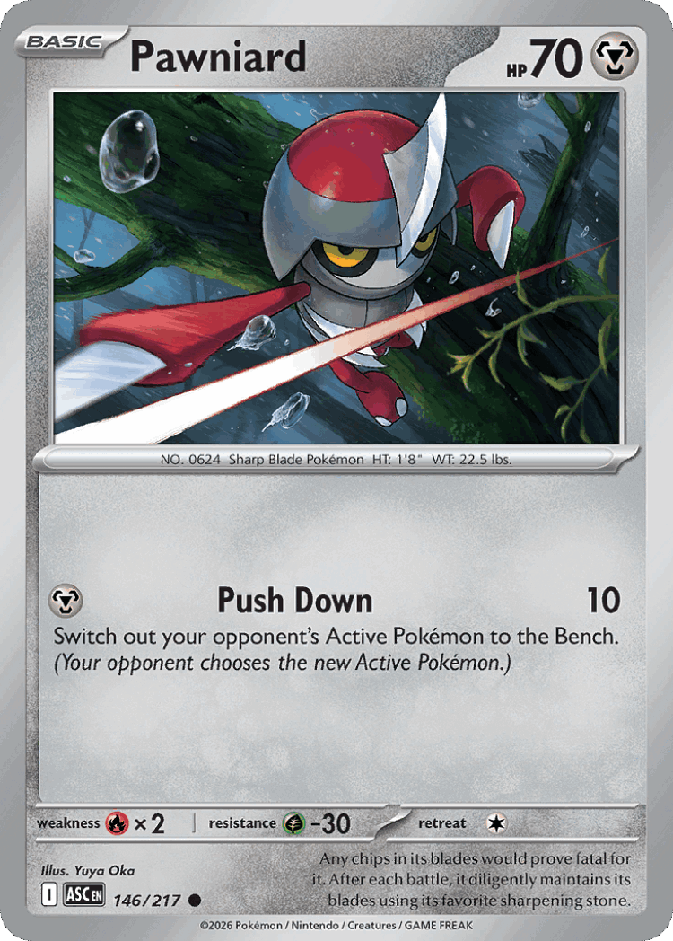 Pawniard #146 from Ascended Heroes - Common - Illustrated by Yuya Oka