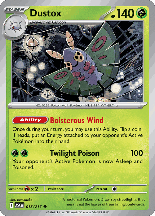 Dustox Pokémon TCG card art