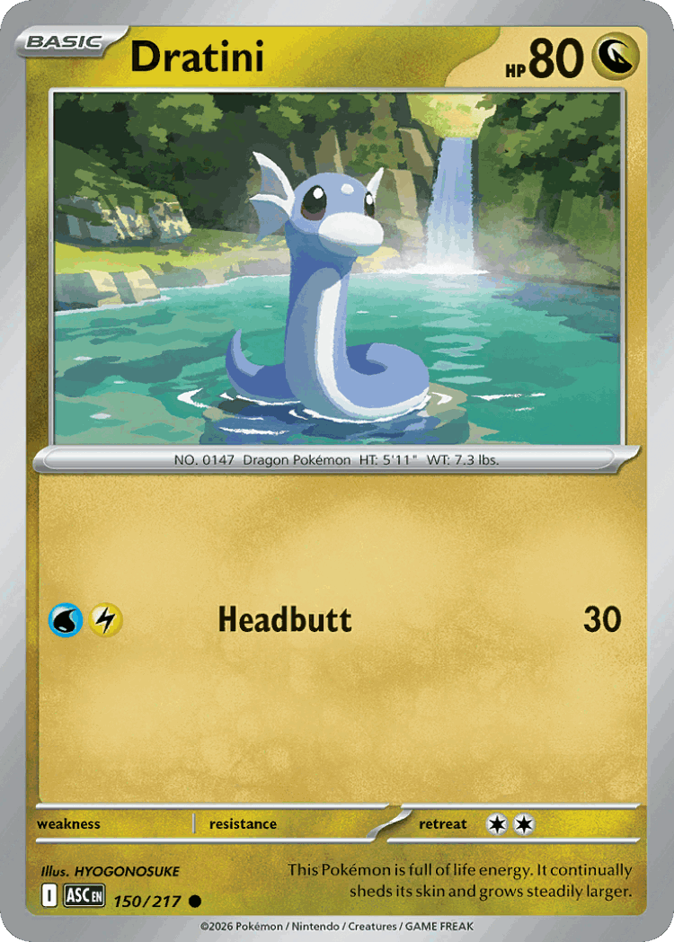 Dratini #150 from Ascended Heroes - Common - Illustrated by HYOGONOSUKE