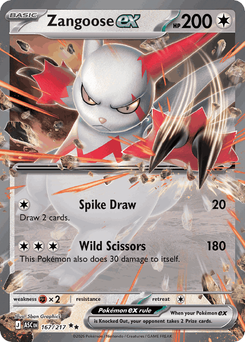 Zangoose ex 167, Ascended Heroes