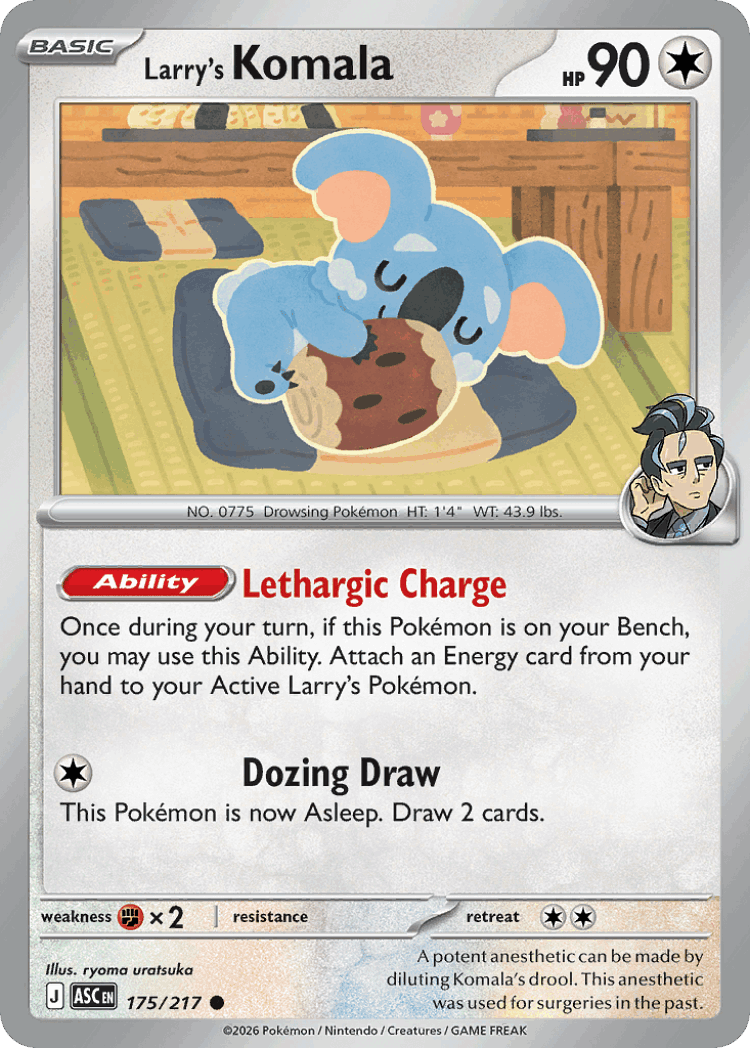 Larry's Komala #175 from Ascended Heroes - Common - Illustrated by ryoma uratsuka