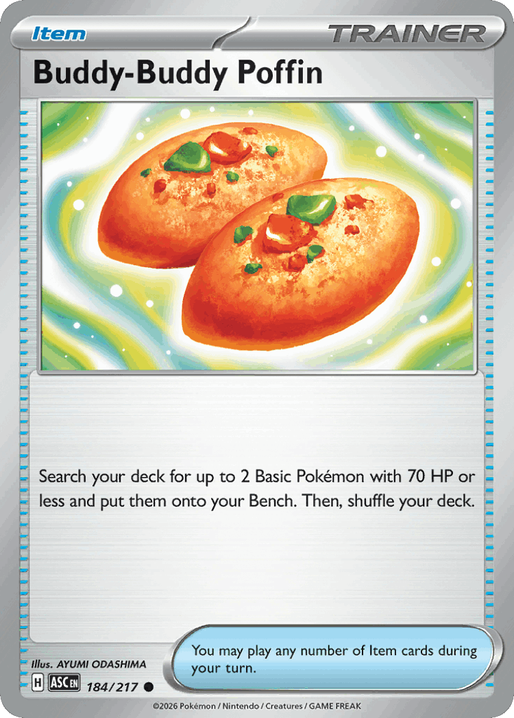 Buddy-Buddy Poffin #184 from Ascended Heroes - Common - Illustrated by AYUMI ODASHIMA