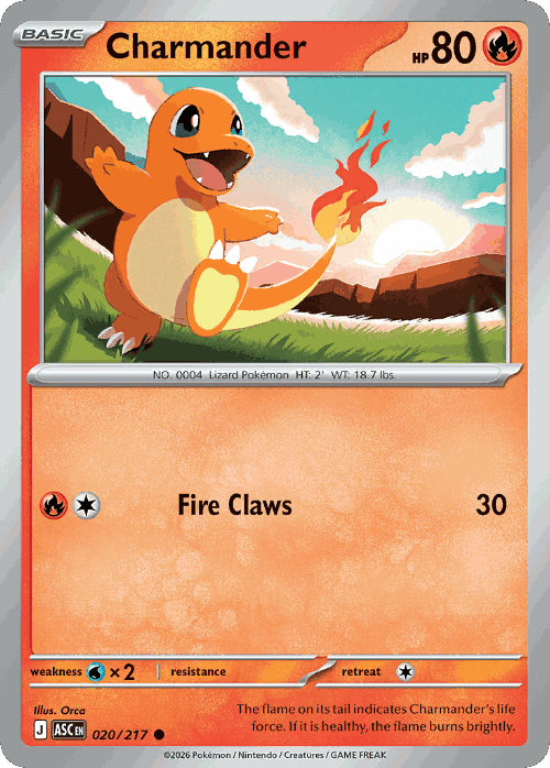 Charmander Pokémon TCG card art