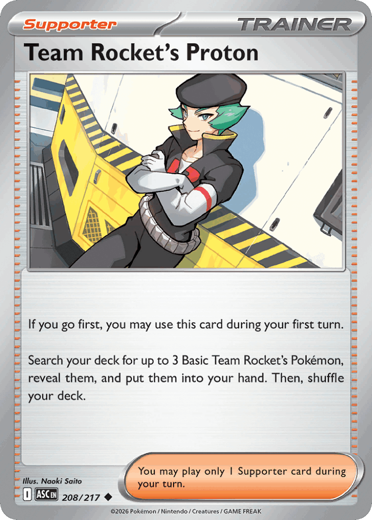 Team Rocket's Proton #208 from Ascended Heroes - Uncommon - Illustrated by Naoki Saito