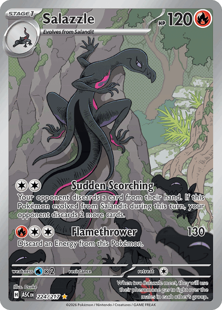Salazzle #224 from Ascended Heroes - Illustration Rare - Illustrated by Dsuke