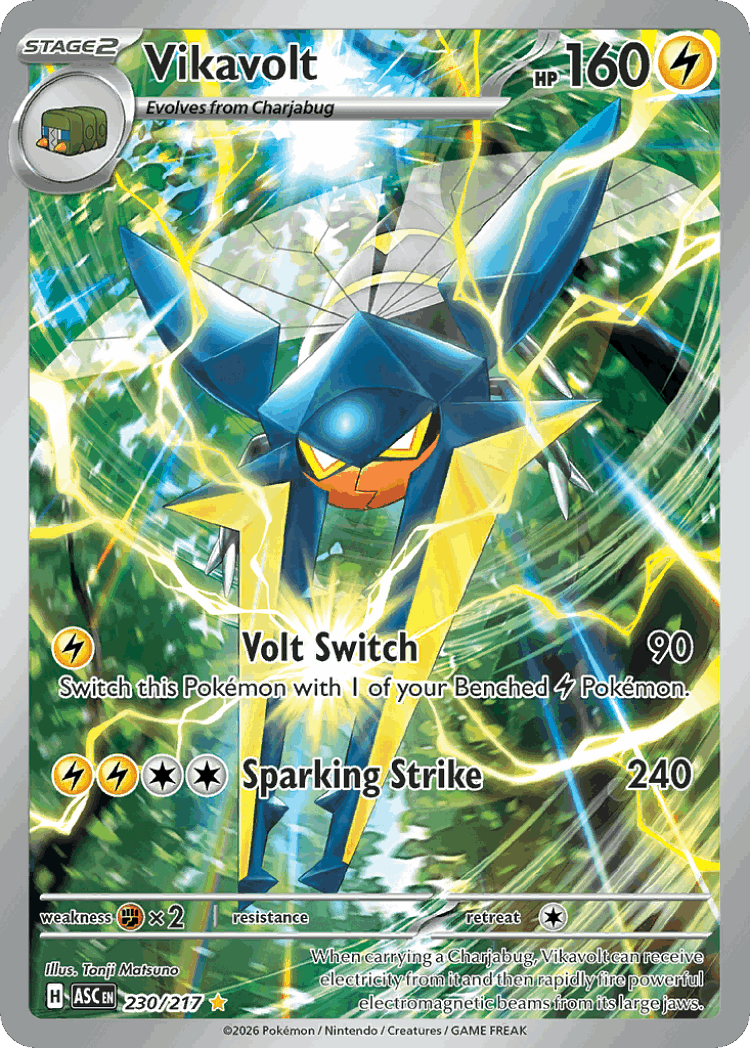 Vikavolt #230 from Ascended Heroes - Illustration Rare - Illustrated by Tonji Matsuno