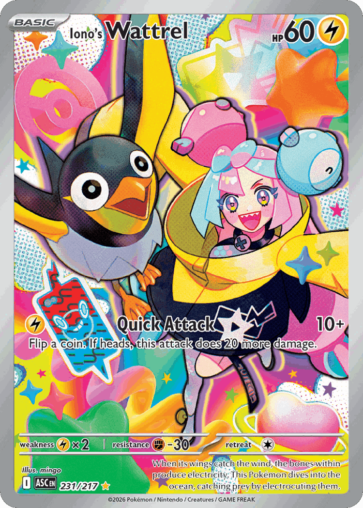 Iono's Wattrel #231 from Ascended Heroes - Illustration Rare - Illustrated by mingo