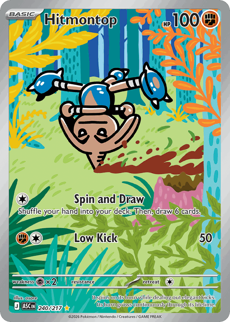 Hitmontop #240 from Ascended Heroes - Illustration Rare - Illustrated by osare