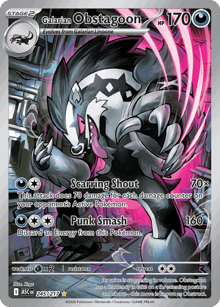 Galarian Obstagoon #245 from Ascended Heroes - Illustration Rare - Illustrated by Krgc