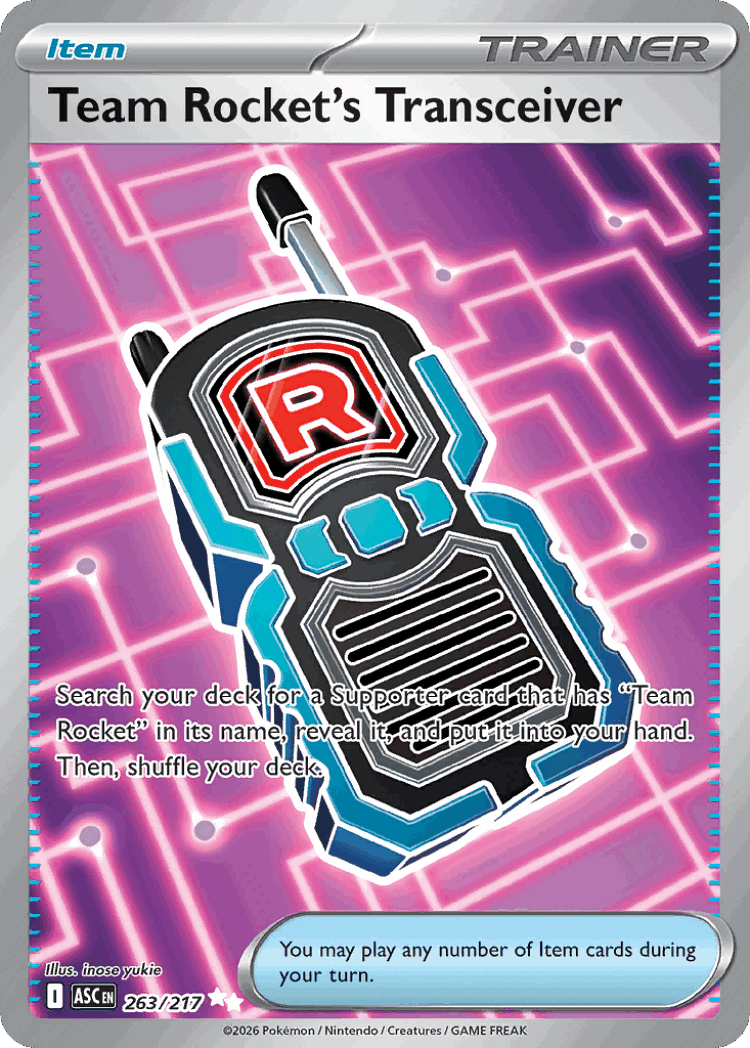 Team Rocket's Transceiver #263 from Ascended Heroes - Ultra Rare - Illustrated by inose yukie