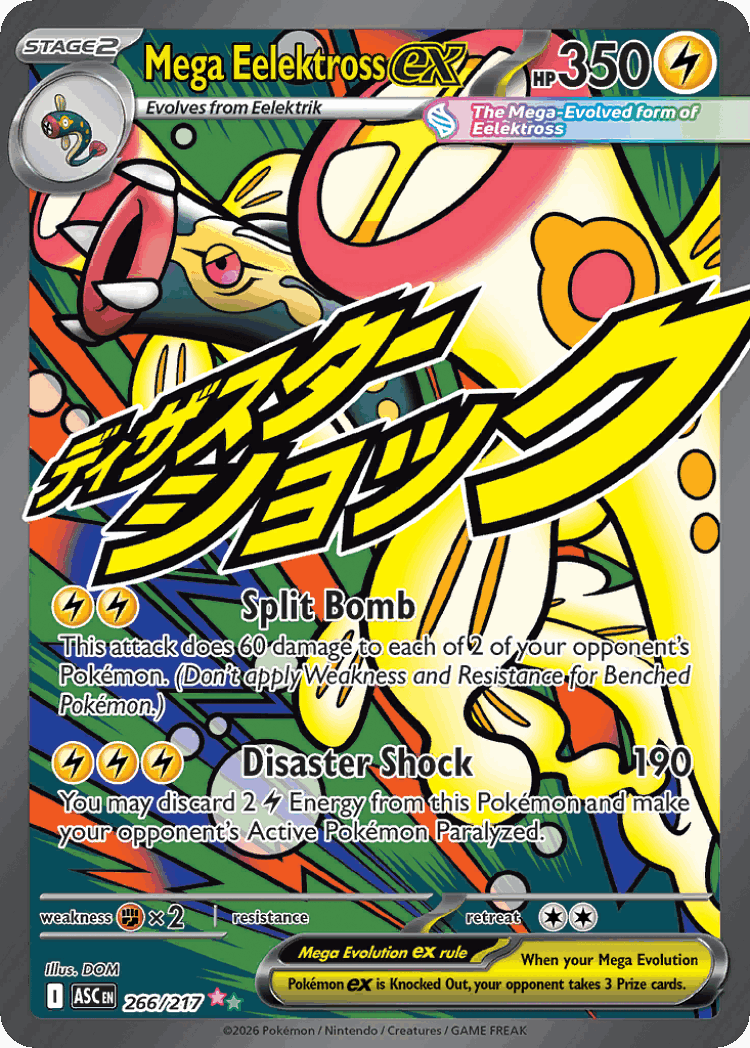 Mega Eelektross ex #266 from Ascended Heroes - Mega Attack Rare - Illustrated by DOM
