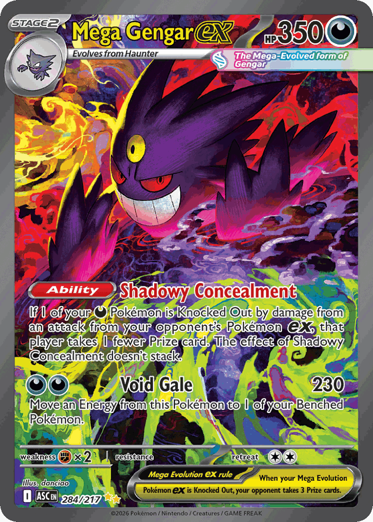 Mega Gengar ex #284 from Ascended Heroes - Special Illustration Rare - Illustrated by danciao