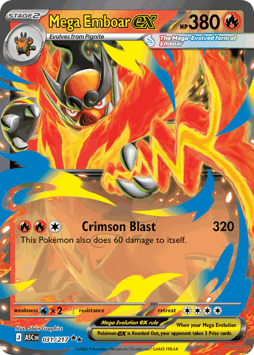 Mega Emboar ex 31, Ascended Heroes