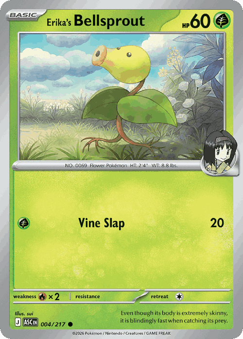 Erika's Bellsprout #4 from Ascended Heroes - Common - Illustrated by sui