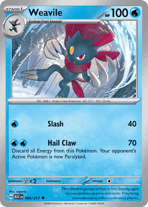 Weavile 45, Ascended Heroes