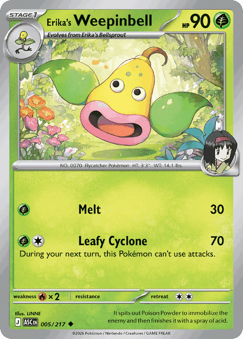 Erika's Weepinbell Pokémon TCG card art