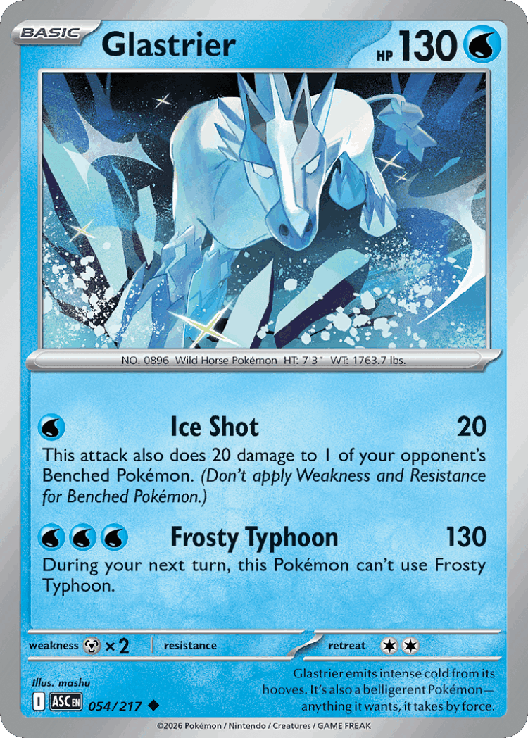 Glastrier #54 from Ascended Heroes - Uncommon - Illustrated by mashu