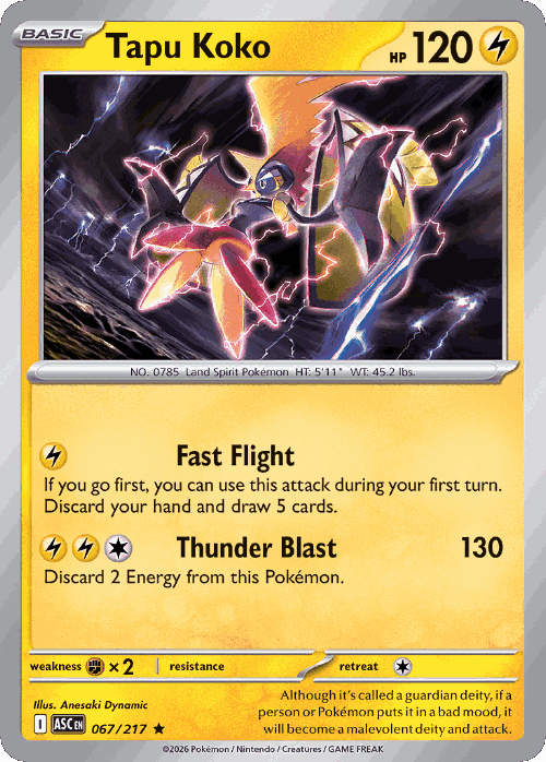 Tapu Koko 67, Ascended Heroes