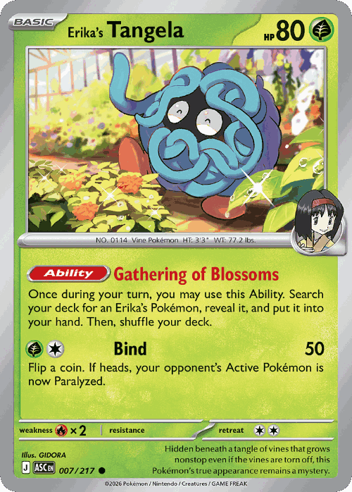 Erika's Tangela Pokémon TCG card art