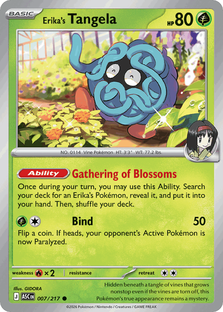 Erika's Tangela #7 from Ascended Heroes - Common - Illustrated by GIDORA