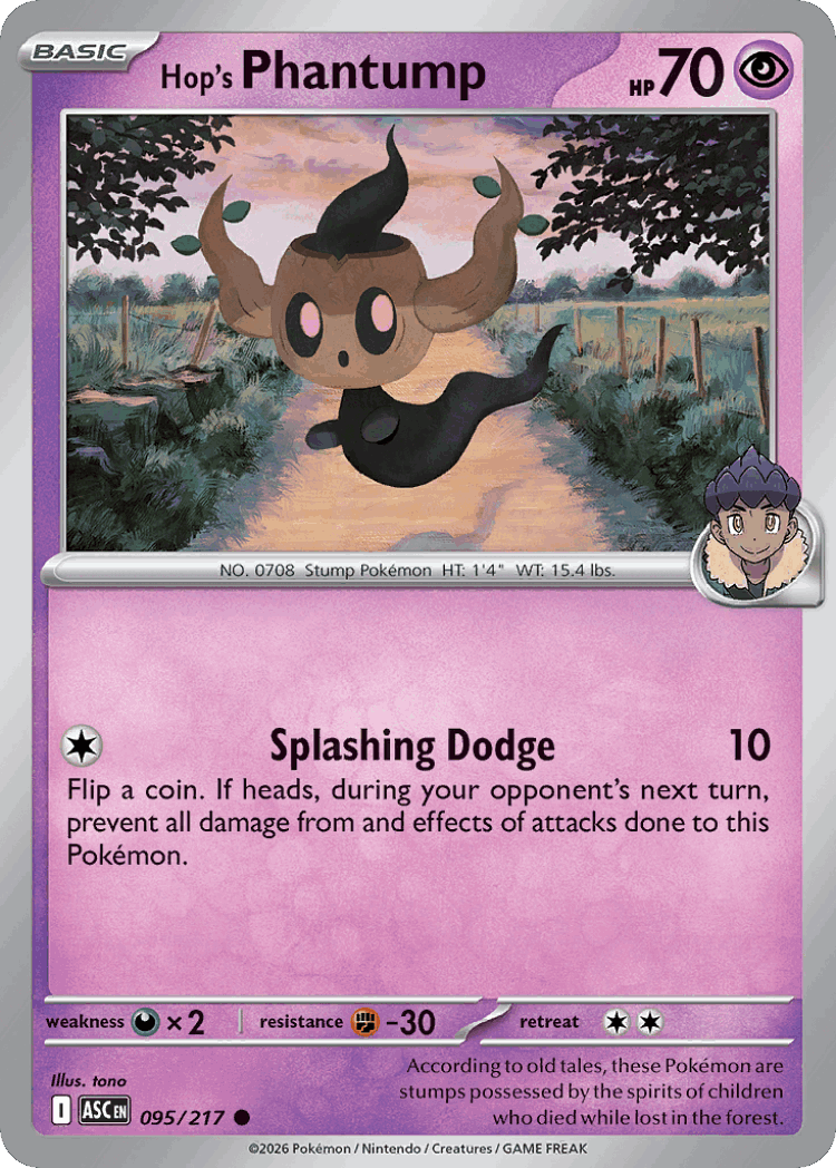 Hop's Phantump #95 from Ascended Heroes - Common - Illustrated by tono