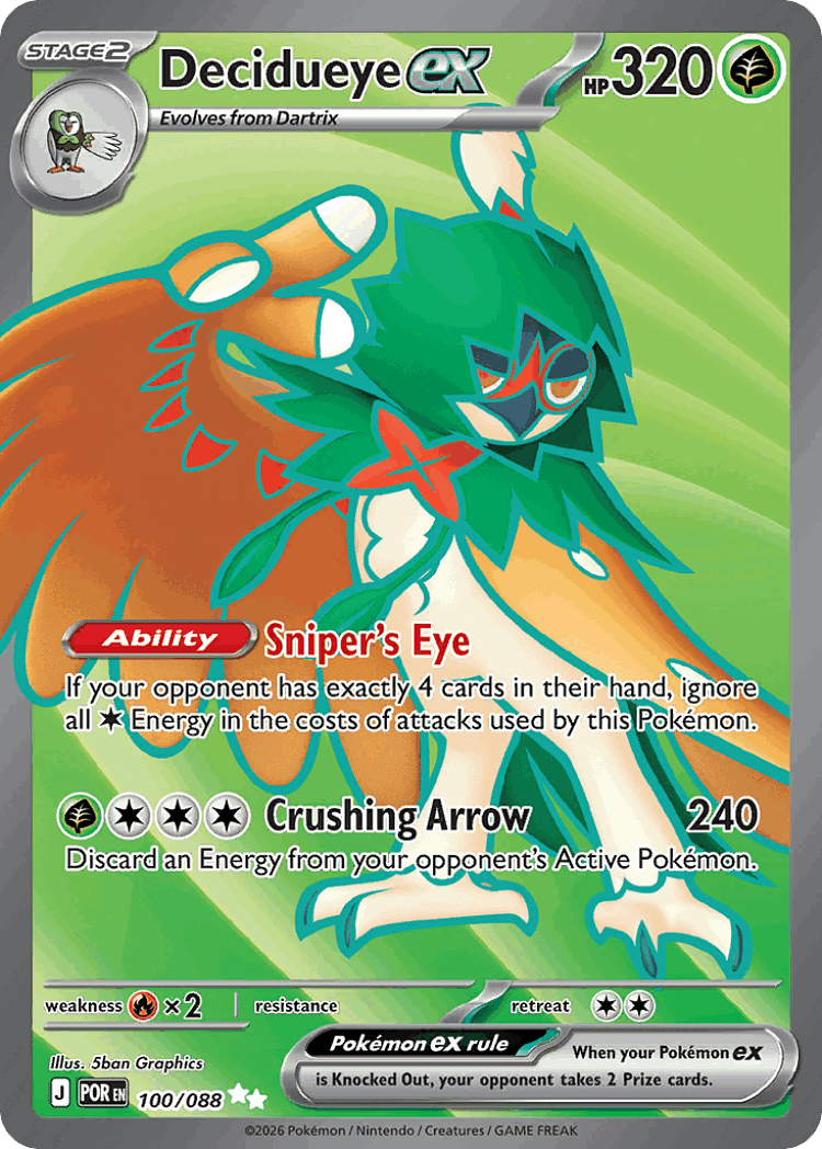 Decidueye ex #100 from Perfect Order - Ultra Rare - Illustrated by 5ban Graphics