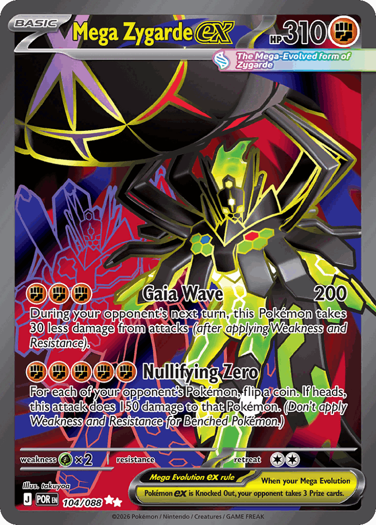 Mega Zygarde ex #104 from Perfect Order - Ultra Rare - Illustrated by takuyoa