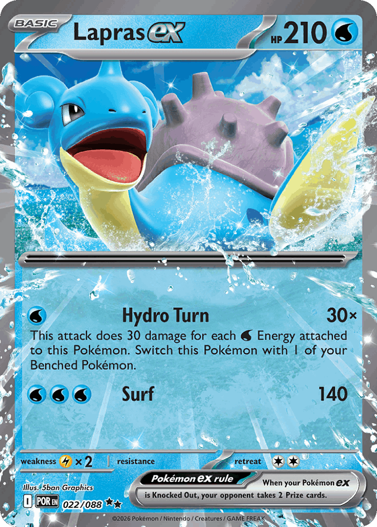 Lapras ex #22 from Perfect Order - Double Rare - Illustrated by 5ban Graphics