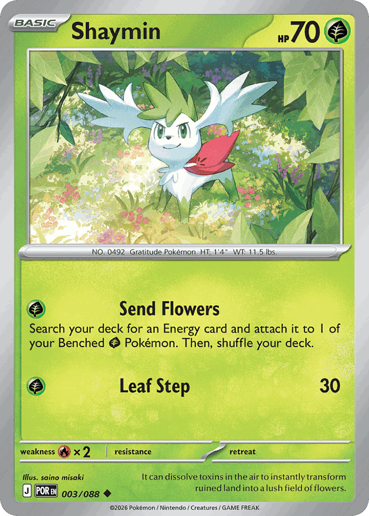 Shaymin #3 from Perfect Order - Uncommon - Illustrated by saino misoki