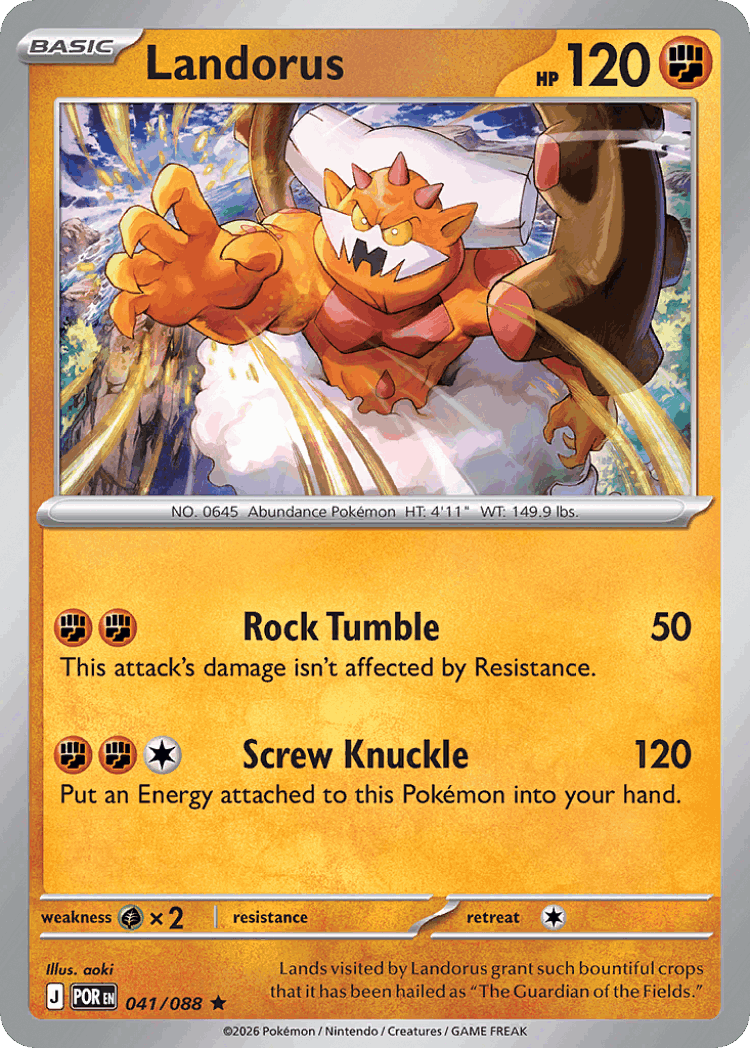 Landorus #41 from Perfect Order - Rare - Illustrated by aoki