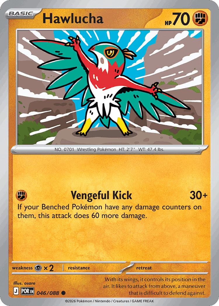 Hawlucha #46 from Perfect Order - Common - Illustrated by osare