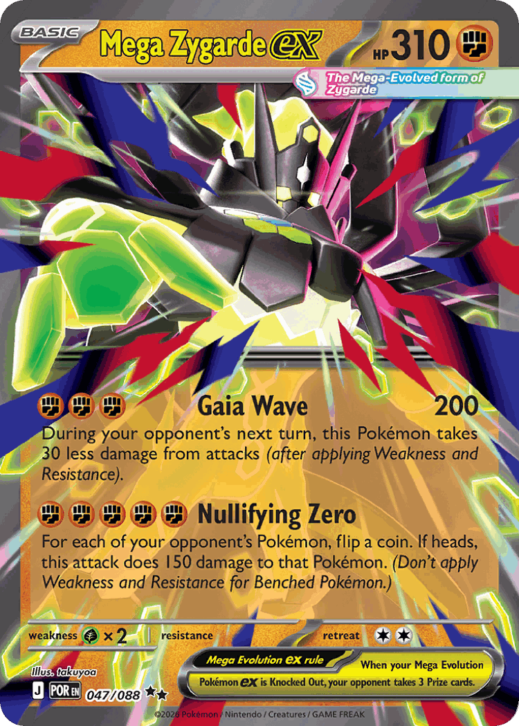 Mega Zygarde ex #47 from Perfect Order - Double Rare - Illustrated by takuyoa