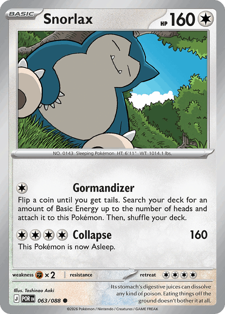 Snorlax #63 from Perfect Order - Common - Illustrated by Toshinao Aoki