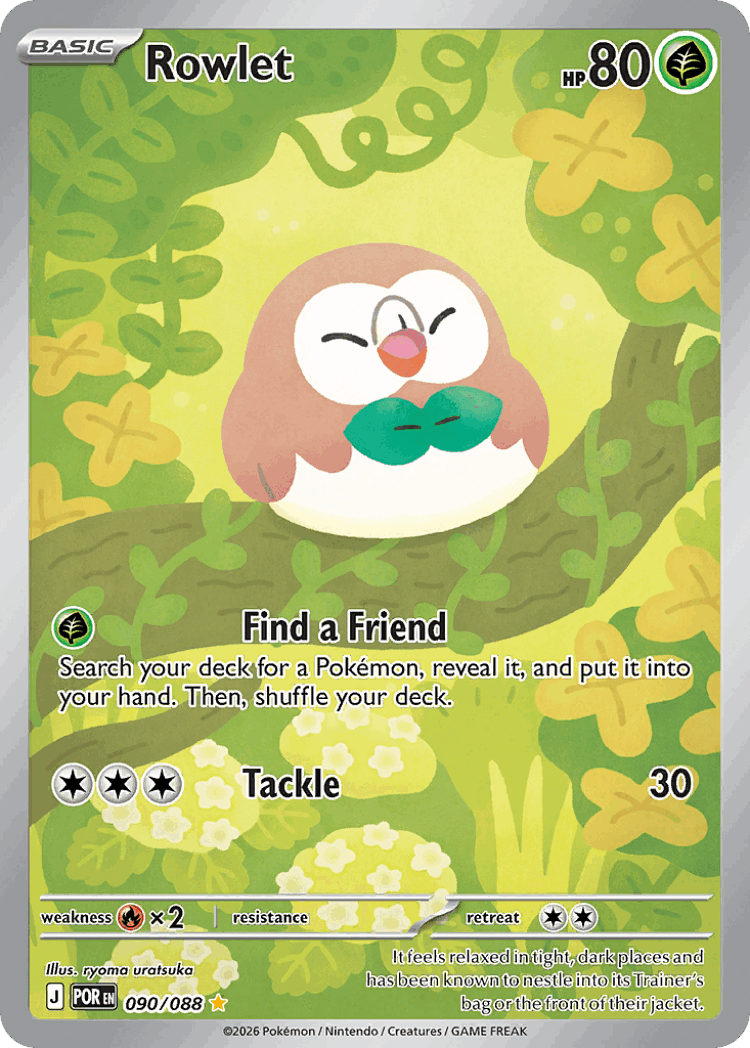 Rowlet #90 from Perfect Order - Illustration Rare - Illustrated by ryoma uratsuka