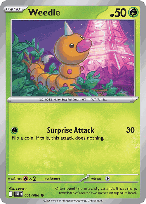 Weedle Pokémon TCG card art
