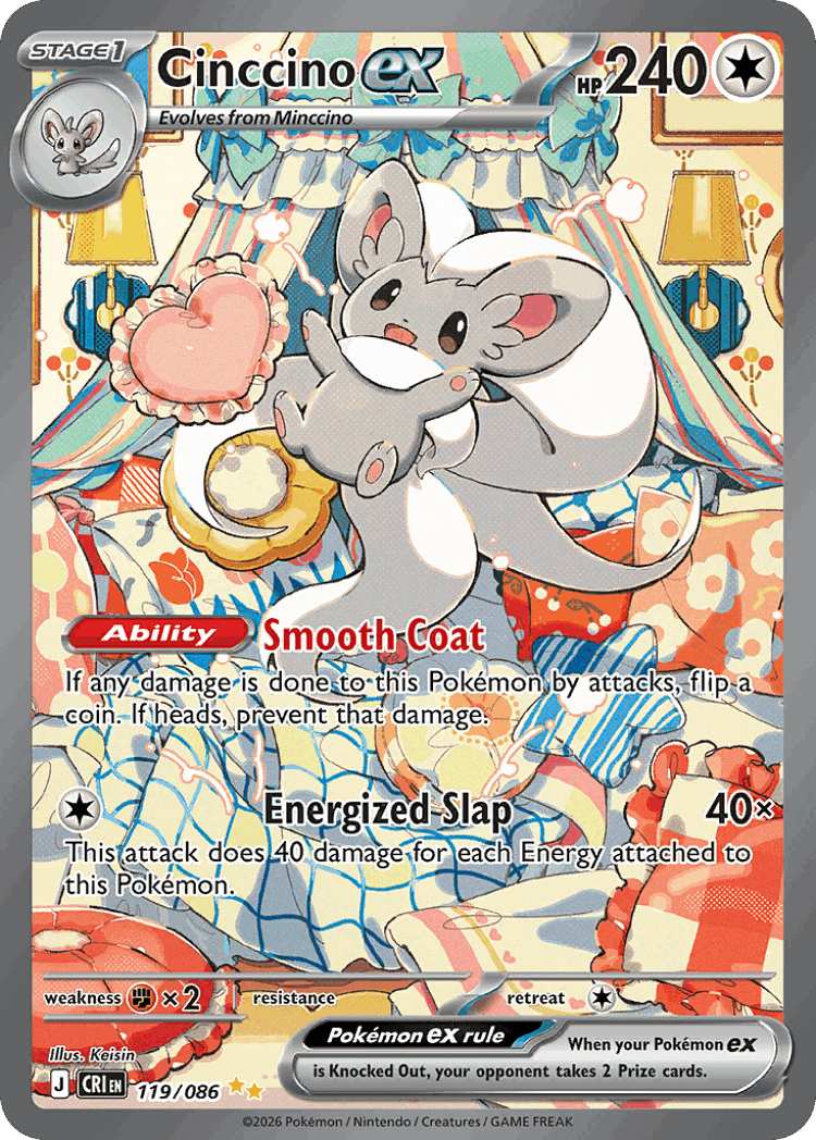 Cinccino ex #119 from Chaos Rising - Special Illustration Rare - Illustrated by Keisin
