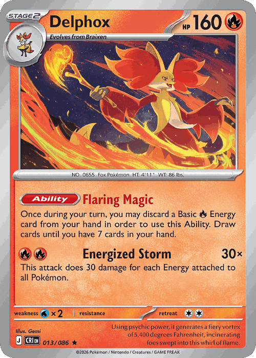 Delphox Pokémon TCG card art