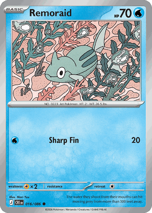 Remoraid Pokémon TCG card art