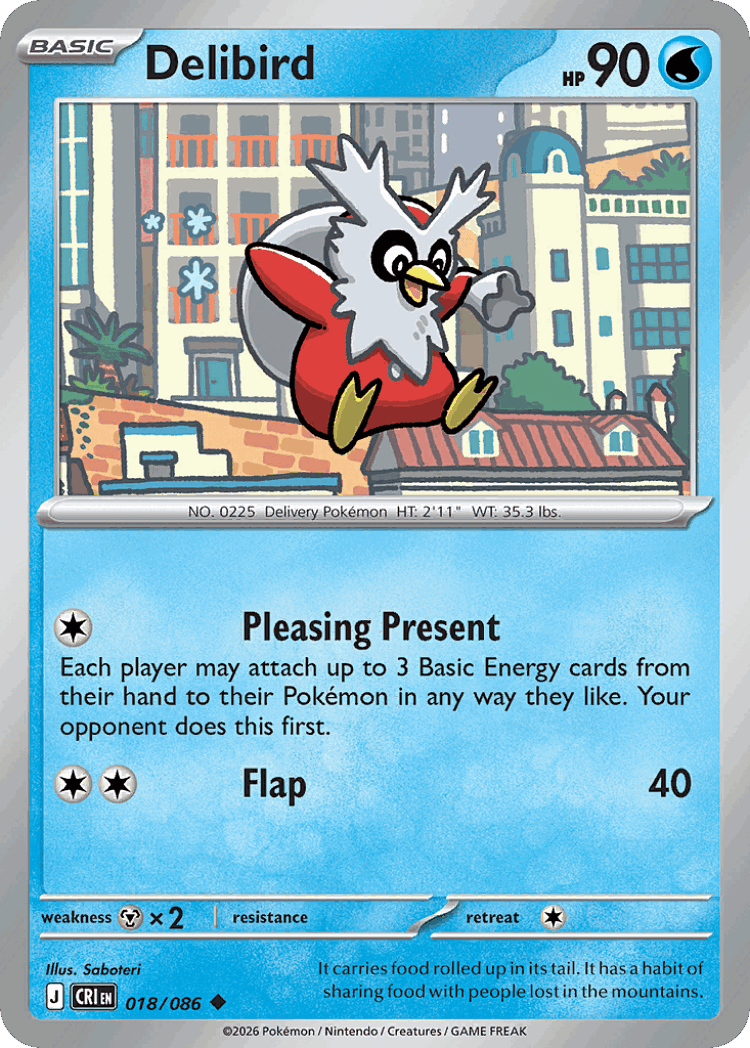 Delibird #18 from Chaos Rising - Uncommon - Illustrated by Saboteri