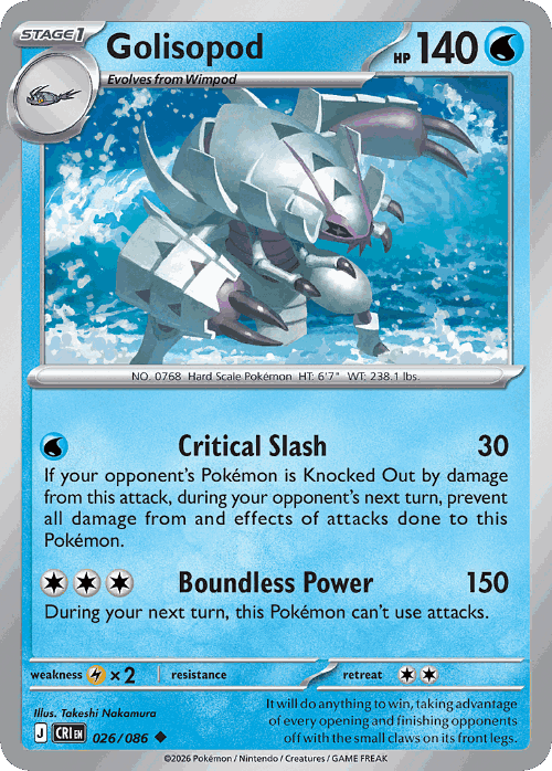 Golisopod #26 from Chaos Rising - Uncommon - Illustrated by Takeshi Nakamura